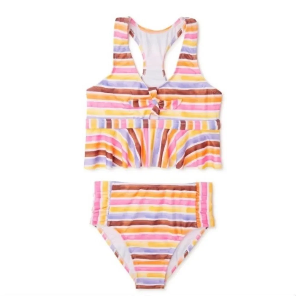 Girls High Waist 2 Piece Swimsuit XS